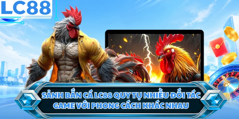 Sảnh bắn cá LC88 quy tụ nhiều đối tác game với phong cách khác nhau